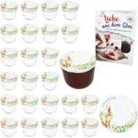 MamboCat 25er Set Sturzglas 230ml Einmachglas Osterfreude Deckel Rezeptheft Ostern Hase