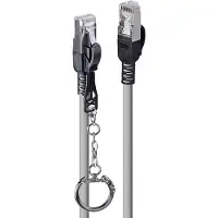 Lindy Patchkabel Cat.6A S/FTP grau 0,5m verriegelbar