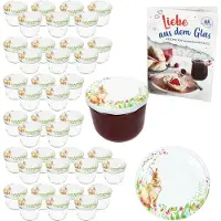 MamboCat 40er Set Sturzglas 230ml Einmachglas Osterfreude Deckel Rezeptheft Ostern Hase