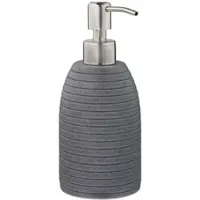 Relaxdays 2x Seifenspender Rillen, Edelstahl, grau Silber,Grau