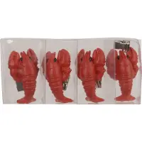 Décoris 4 Tischdeckenbeschwerer Hummer 6x3x2cm Keramik Tischdeckengewichte Gewichte zum Beschweren Tischdecken Beschwerer Tischtuchhalter Tischtuchgewichte