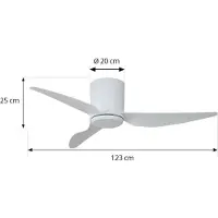 LINDBY Deckenventilator Aulo, weiß, DC, leise, Ø 123 cm Aulo, weiß / opal, für Wohn- / Esszimmer, Metall, Modern