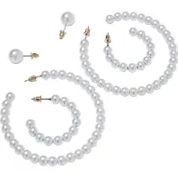 Urban Classics Schmuckset "Urban Classics Unisex Pearl Hoop Earring 3-Pack", (1 tlg.)