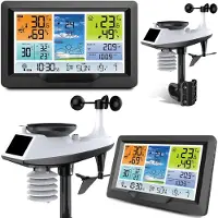 Viking Choice Digitales Wetterstation mit Display Thermometer Außensensor BD-905 Graphit