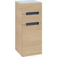 Villeroy & Boch Subway 2.0 Seitenschrank, eine Tür Anschlag links, 2 Schubladen, Glass White, A7121SVJ
