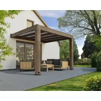 Canopia Terrassenüberdachung Holz Helsinki 340x300cm Braun