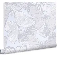 Laura Ashley Vliestapete "Butterfly Garden Sugared Grey" floral texturiert 10mx52cm