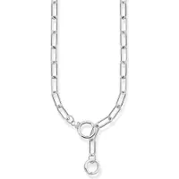 Thomas Sabo Gliederkette mit zwei Ringverschlüssen und weissen Steinen Silber