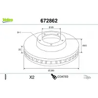 Valeo 1x Bremsscheibe [Hersteller-Nr. 672862] für VW, Skoda, Audi, Seat