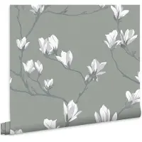 Laura Ashley Vliestapete "Magnolia Grove" floral gemustert FSC zertifiziert, mit lebhaftem Druck, 10 Meter Länge