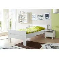 Ticaa kindermobel Einzel- und Doppelbett "Bert", verschied. Farben (100 x 200 cm|Weiß)