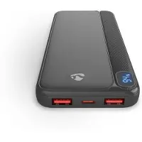 Nedis powerbank - 10000 mAh - 20 W - 1.5 / 1.67 / 2.0 / 2.22 / 3.0 A - Geräteausgangsanschluss: 1x USB-C / 2x USB-A - Geräteeingangsanschluss: 1x USB-C - Lithium-Polymer - Display