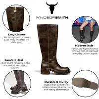 Windsor Smith Windsorsmith Damen-Reitstiefel aus espressobraunem Kunstleder, kniehoch - Technik