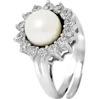 Diadema - Prestige-Ring mit Süßwasserperle - Pure White Kollektion