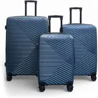 Infinity Leather Blauer Hardshell-Koffer Robuster 8-Rad-Kabinenkoffer