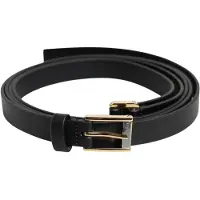 Dolce&Gabbana Schwarzer Klassischer Gürtel mit Goldfarbenem Metall-Logo-Schnalle