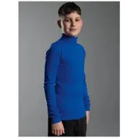 Trigema Rollkragenshirt "Langarm Ski- und Sport-Rollkragenpullover", Jungen, Gr. 128, blau (royal), 100% Baumwolle (Bio-Baumwolle kbA), Basic, Shirts Rollkragenshirt