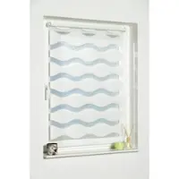 K-Home Doppelrollo "Welle", weiß, B:110cm H:200cm, Polyester, Rollos, Doppelrollo, im Festmaß