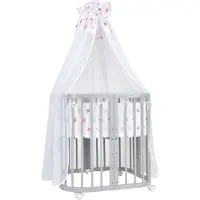 Waldin Stoffe Sterne pink,Holz Grau