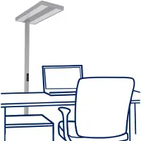 ROLF KERN LED-Schreibtisch-Stehleuchte „Smart-Pro“ mit Touch Display PIR & Tageslicht-Sensor