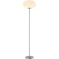 LINDBY Stehlampe Sonika, 175 cm, nickelfarben, Glas, E27