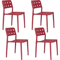 Housecraft living Serra Gartensessel / Esszimmerstuhl Kunststoff Rot - 4 er Set