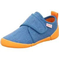 Superfit Kinder-Hausschuhe, Blau, vegan, mit Klettverschluss, Kaltfutter und Non-marking Sohlen