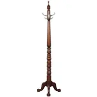 Casa Padrino Luxus Barock Garderobenständer Dunkelbraun 55 x 55 x H. 157,5 cm - Edler Massivholz Kleiderständer - Barock Hotel Garderoben Möbel