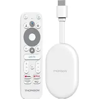 Thomson Streaming Dongle Google TV Go 150E Cast 4K - White