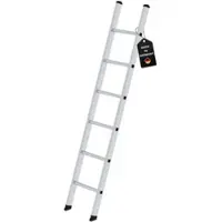 Proregal Sprossen-Anlegeleiter Made in Germany | 6 Sprossen | Arbeitshöhe 3,0m | 350mm breit ohne Traverse | Traglast 150kg | Alu