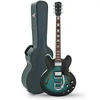 Hartwood Revival Legend TR Halbresonanz-Gitarre & Hartschalenkoffer Tealburst