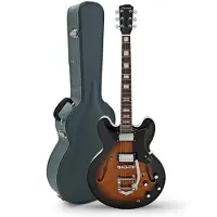 Hartwood Revival Legend TR Halbresonanz-Gitarre & Hartschalenkoffer Sunburst