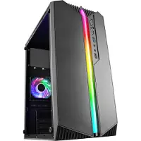 Mars Gaming MCS1, Mini Tower, PC, Schwarz, micro ATX, Mini-ITX, Gaming, Bernstein, Blau, Grün, Rot