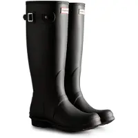Hunter Gummistiefel Original Tall Tri Colour Logo Backstrap Boot Damen Black-Schuhgröße 38