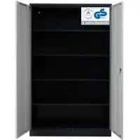 Proregal Stahlschrank BEE mit 4 lackierten Fachböden | HxBxT 195x120x42cm | Anthrazit-Grau | Werkstattschrank Werkzeugschrank Aktenschrank