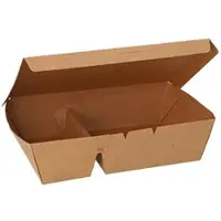 Papstar Starpak Lunchboxen, Pappe 2-geteilt 450 ml 5 cm x 11 cm x 16,8 cm braun 100 Stück