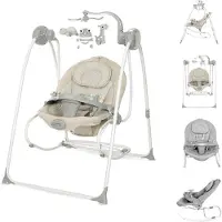 Lorelli Babywippe elektrisch Tango 2 in 1, Fernbedienung, MP3, Timer, Mobile braun