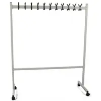 Proregal Mobiler Garderobenständer Mit 2x11 Haken HxBxT 170 x 140 x 55 cm Doppelseitig Auf Rollen Hochwertiger Kunststoff Silber