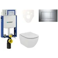 Ideal standard Geberit Wand-WC Set für Einmauerung + Tesi WC 110.302.00.5NE6
