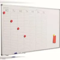 Proregal Wochenplaner magnetisches Whiteboard Mo-So, HxB 60x120cm, 8mm-Platte, inkl. Befestigungsmaterial & Stiftablage, Sublimationsstahl, Weiß