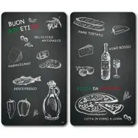 Kesper Multi-Glasschneideplatte, 2er Pack, Motiv: Ristorante