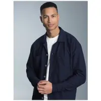Trigema Blusenshirt "Hemdjacke/Overshirt", Herren, Gr. XL, blau (navy), Sweatware, 55% Polyester, 45% Baumwolle, Basic, ohne Ausschnitt, Shirts Blusenshirt