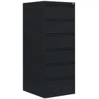 LÜLLMANN Karteischrank, 6 Schubladen, zweibahnig, 1320 x 530 x 620 mm, tiefschwarz