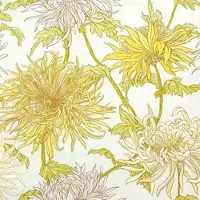 Home Fashion , Chrysanthemum, Lunch-Servietten aufgefaltetes Maß 33 cm x 33 cm, im Viertelfalz, 20 Stück pro Packung