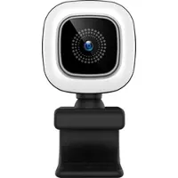 Hyrican Webcam "ST-CAM554 UHD Webcam 3840x2160 Pixel mit Ringlicht 12MP", weiß, Camcorder, Webcam