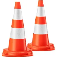 Wiltec Verkehrskegel 50cm 2St. Leitkegel Strassen Pylon Warnhütchen Warnkegel PVC