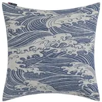 David Fussenegger Kissenhülle Alba 'Make Waves' 50 x 50 cm Marine- Blau
