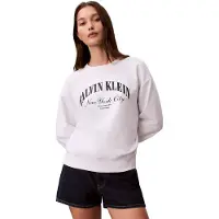 Calvin Klein Damen Pullover & Cardigans Logo Graphic Crewneck Sweatshirt - Wit - Größe M