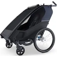 Croozer Kid Lykke Kinderfahrradanhänger für 2 Kinder, Farbe:Blueberry Blue