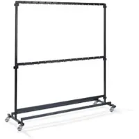 Essentials Kleiderständer groß mit 104 Haken, aus Stahl, fahrbar und zerlegbar, erweiterbar, 192x60x200cm (BxTxH), C10004